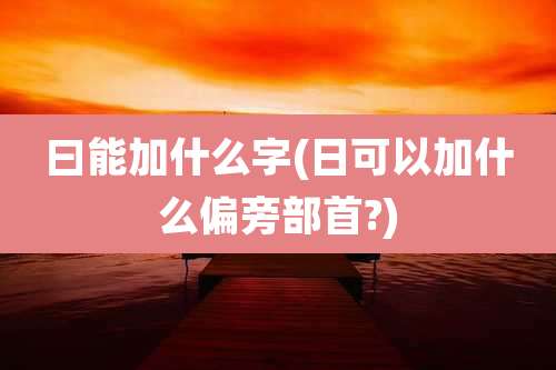 曰能加什么字(日可以加什么偏旁部首?)