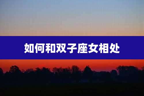 如何和双子座女相处