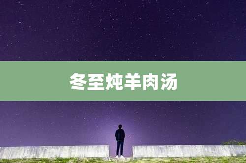 冬至炖羊肉汤
