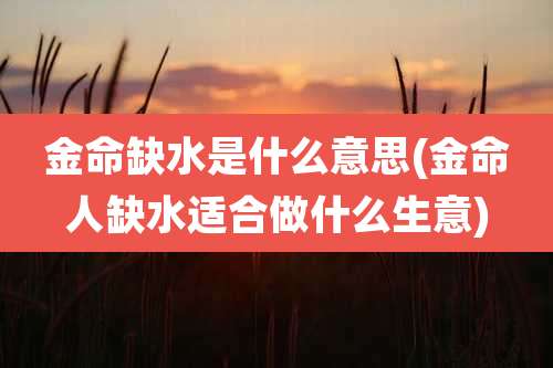 金命缺水是什么意思(金命人缺水适合做什么生意)