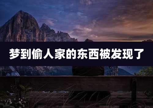 梦到偷人家的东西被发现了