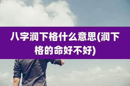 八字润下格什么意思(润下格的命好不好)