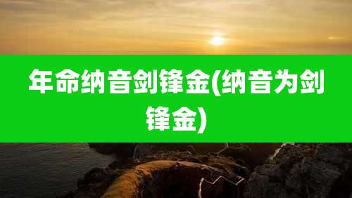 年命纳音剑锋金(纳音为剑锋金)