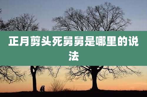 正月剪头死舅舅是哪里的说法