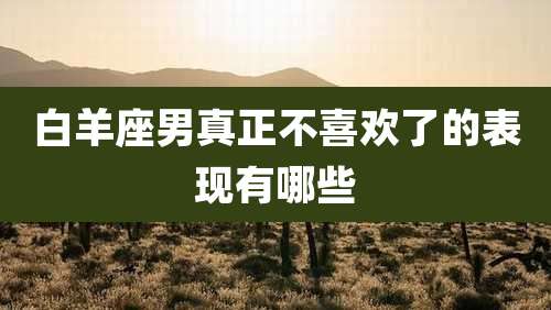 白羊座男真正不喜欢了的表现有哪些
