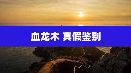 血龙木 真假鉴别