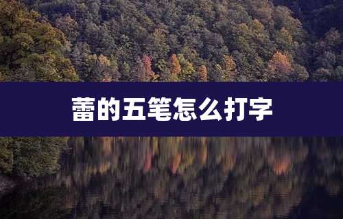 蕾的五笔怎么打字