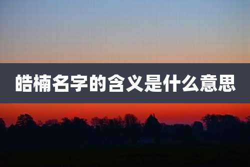 皓楠名字的含义是什么意思