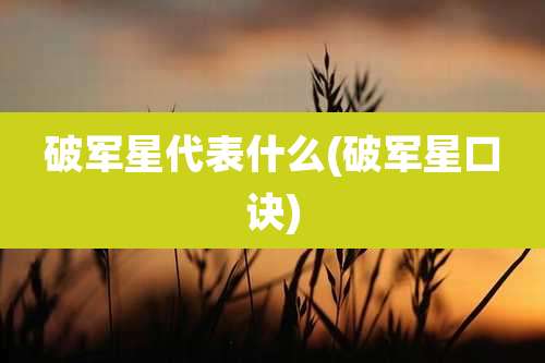 破军星代表什么(破军星口诀)