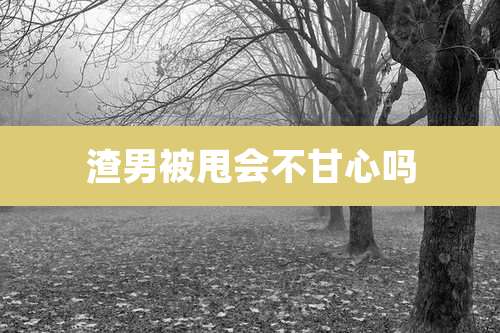 渣男被甩会不甘心吗