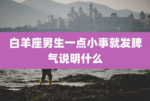白羊座男生一点小事就发脾气说明什么