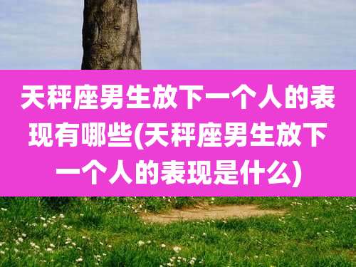天秤座男生放下一个人的表现有哪些(天秤座男生放下一个人的表现是什么)