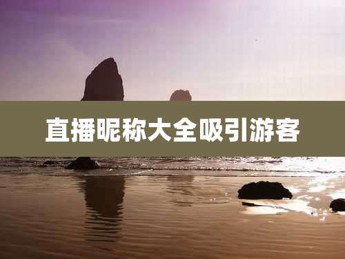 直播昵称大全吸引游客