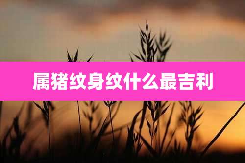 属猪纹身纹什么最吉利