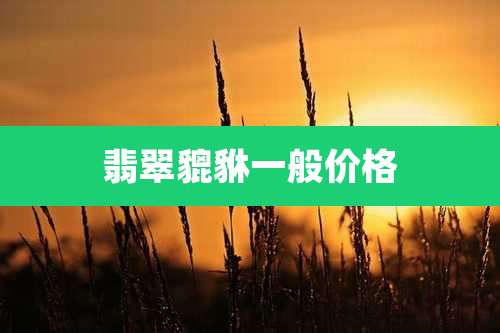 翡翠貔貅一般价格