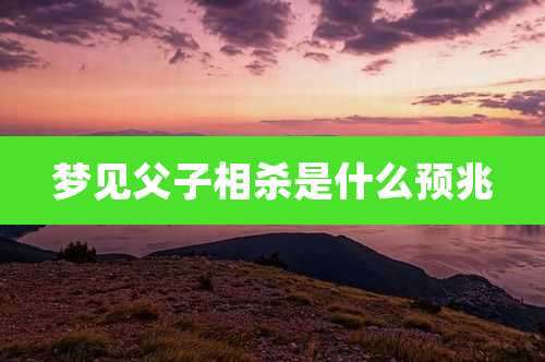 梦见父子相杀是什么预兆