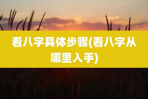 看八字具体步骤(看八字从哪里入手)