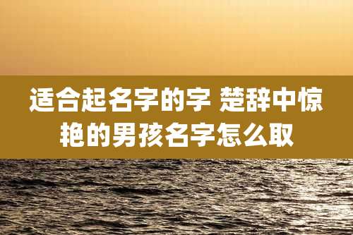适合起名字的字 楚辞中惊艳的男孩名字怎么取