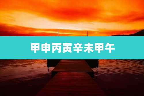 甲申丙寅辛未甲午