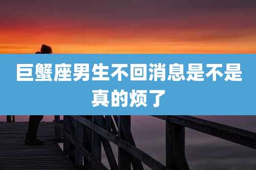 巨蟹座男生不回消息是不是真的烦了