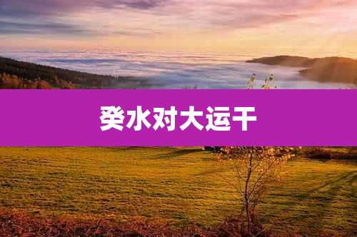 癸水对大运干