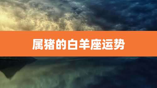 属猪的白羊座运势