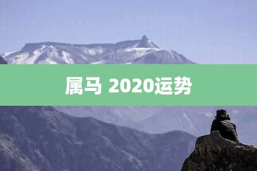 属马 2020运势