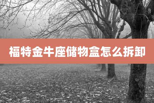 福特金牛座储物盒怎么拆卸