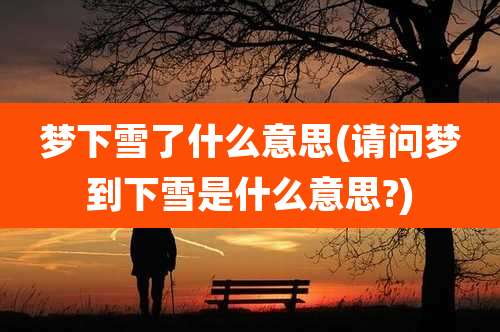 梦下雪了什么意思(请问梦到下雪是什么意思?)