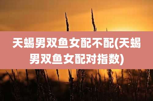 天蝎男双鱼女配不配(天蝎男双鱼女配对指数)