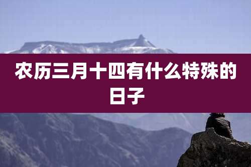 农历三月十四有什么特殊的日子