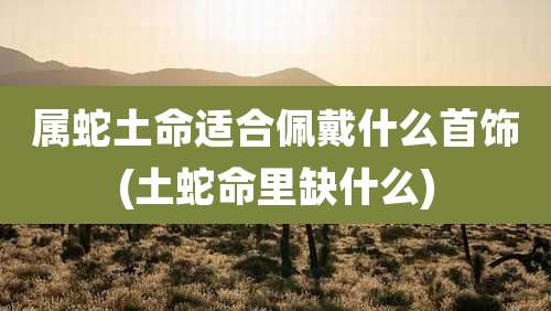 属蛇土命适合佩戴什么首饰(土蛇命里缺什么)