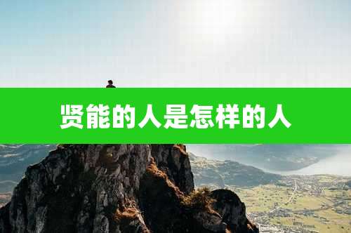 贤能的人是怎样的人