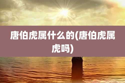 唐伯虎属什么的(唐伯虎属虎吗)