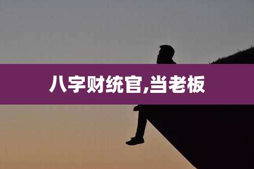 八字财统官,当老板