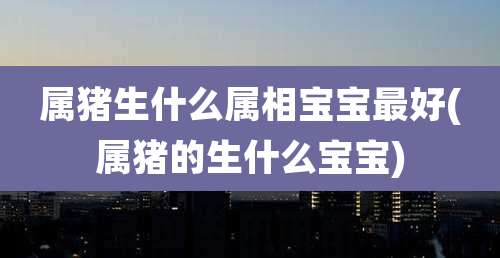 属猪生什么属相宝宝最好(属猪的生什么宝宝)