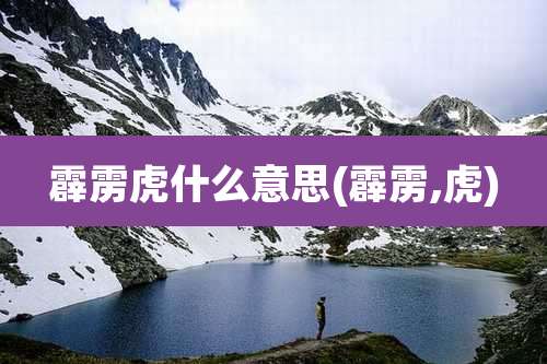 霹雳虎什么意思(霹雳,虎)