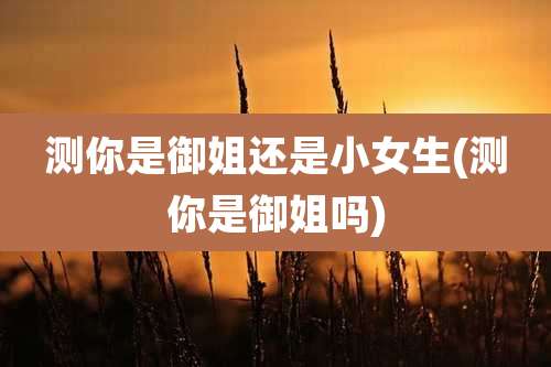 测你是御姐还是小女生(测你是御姐吗)