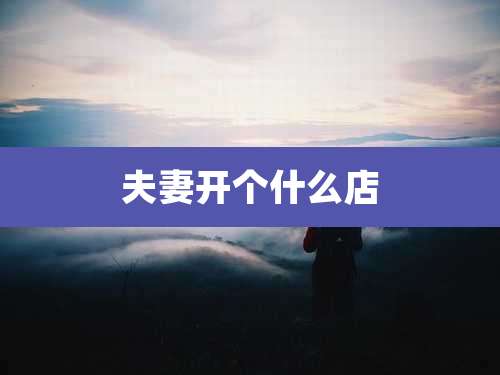 夫妻开个什么店