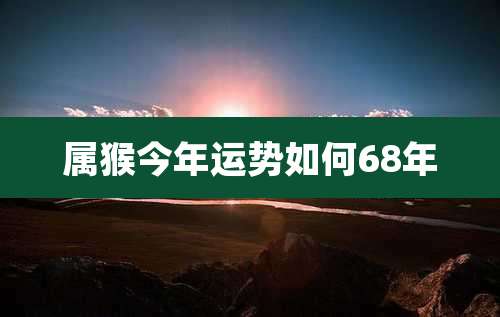 属猴今年运势如何68年