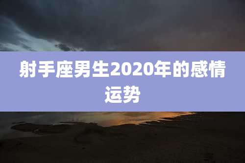 射手座男生2020年的感情运势