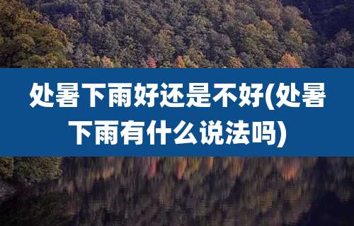 处暑下雨好还是不好(处暑下雨有什么说法吗)