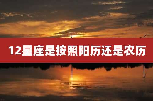 12星座是按照阳历还是农历