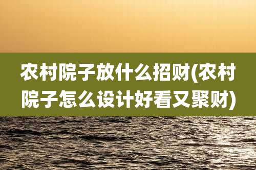 农村院子放什么招财(农村院子怎么设计好看又聚财)
