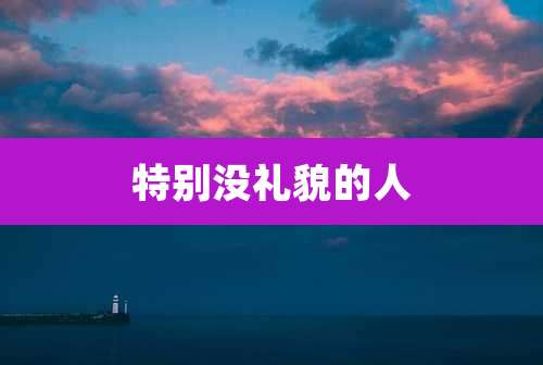 特别没礼貌的人