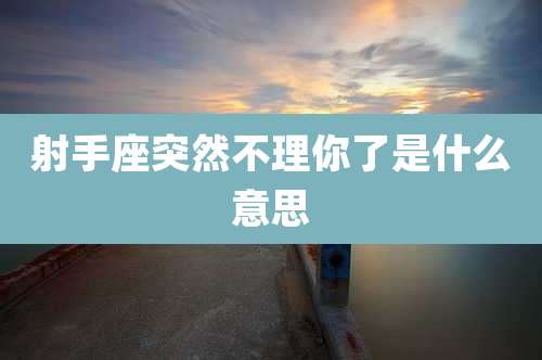 射手座突然不理你了是什么意思