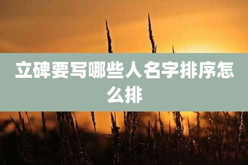 立碑要写哪些人名字排序怎么排