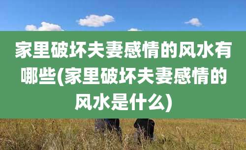 家里破坏夫妻感情的风水有哪些(家里破坏夫妻感情的风水是什么)