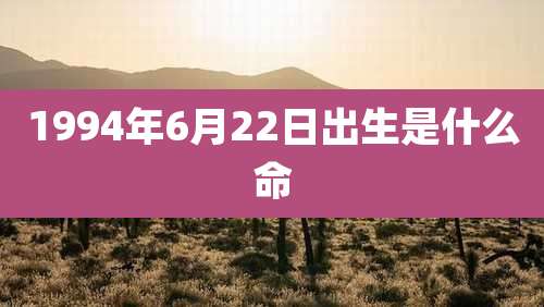 1994年6月22日出生是什么命