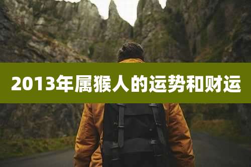 2013年属猴人的运势和财运